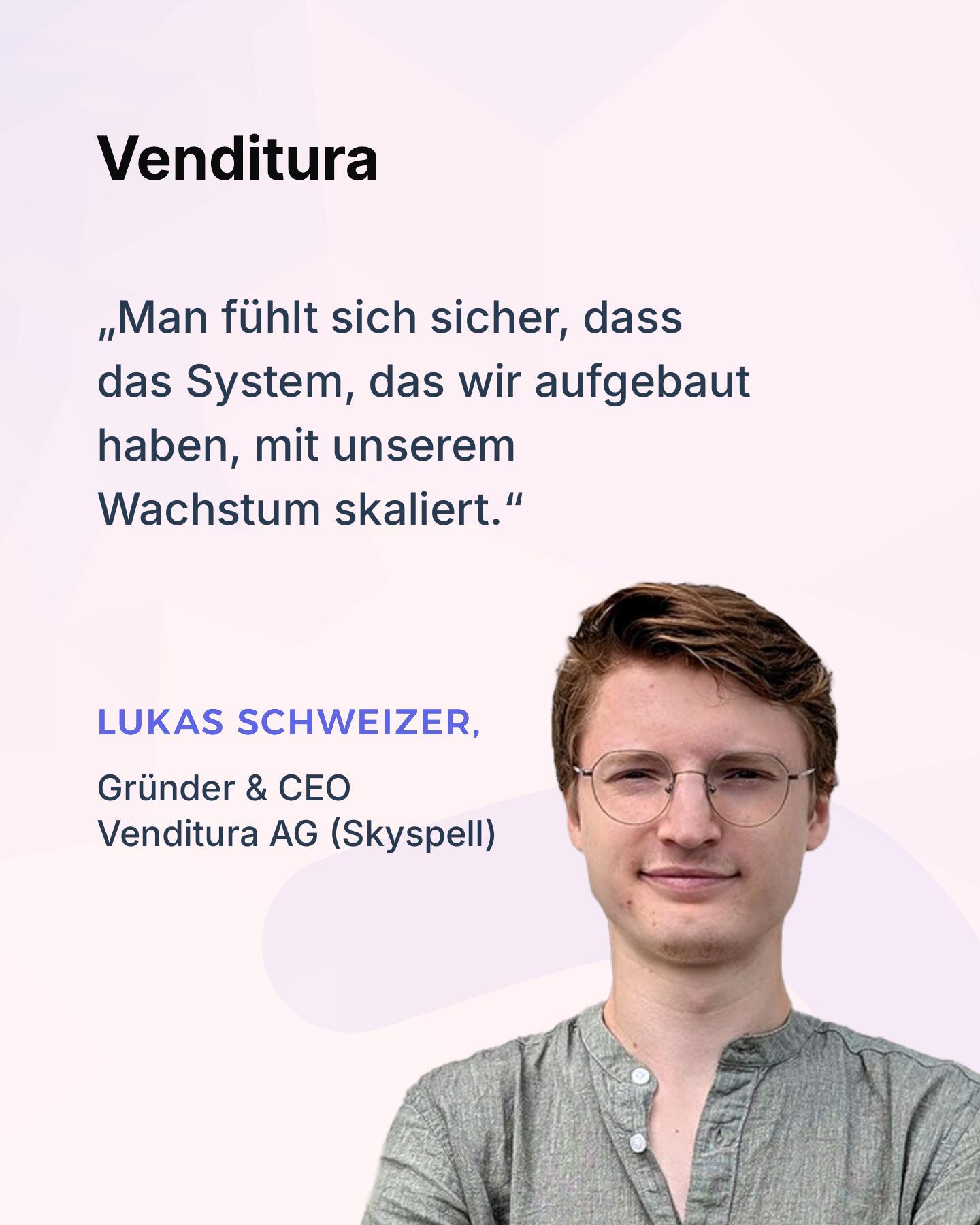 Lukas Schweizer, Gründer und CEO der Venditura AG