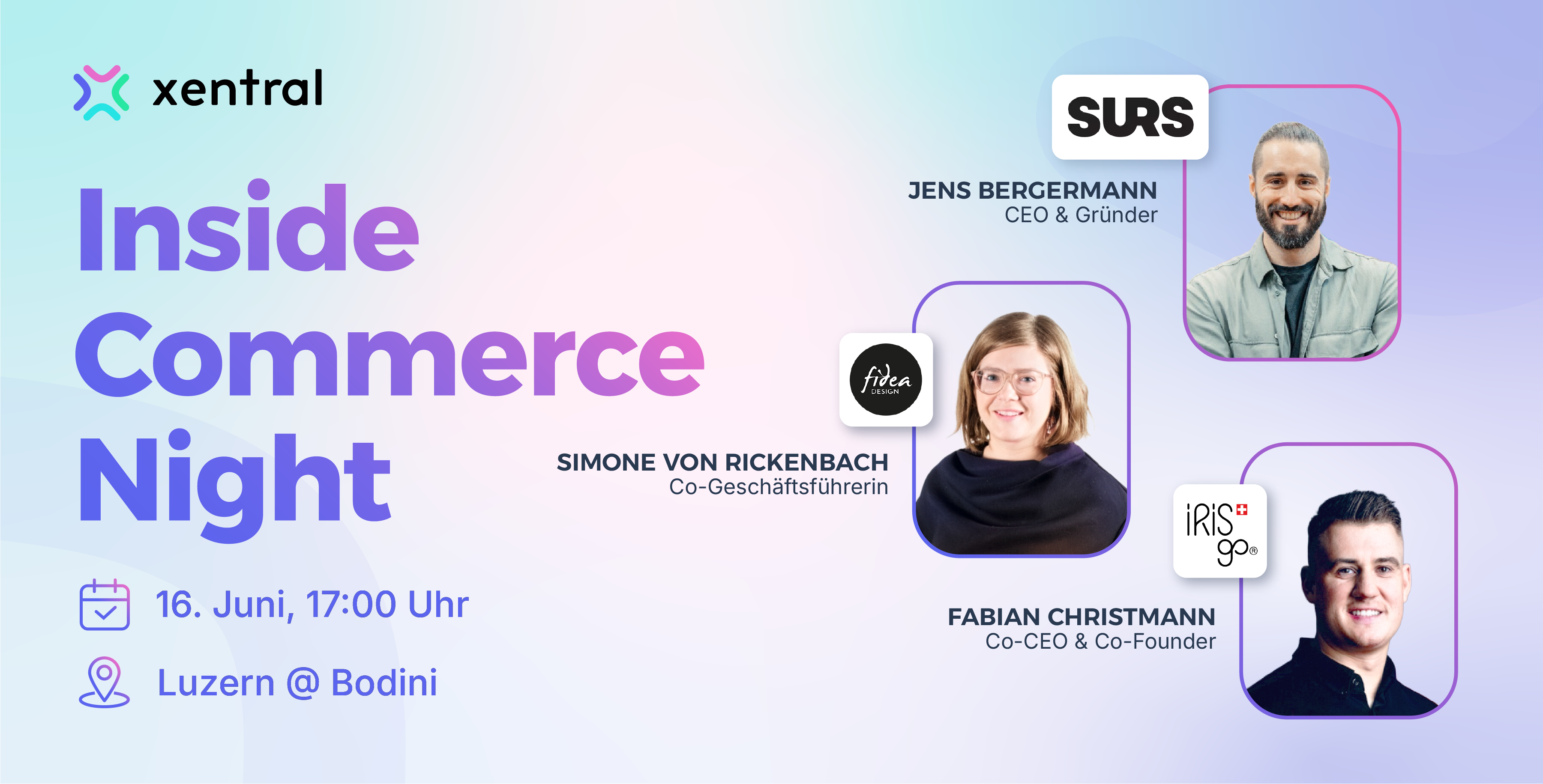 Inside Commerce Night Luzern KI Real Talk mit Surs, Fidea Design und IRISgo